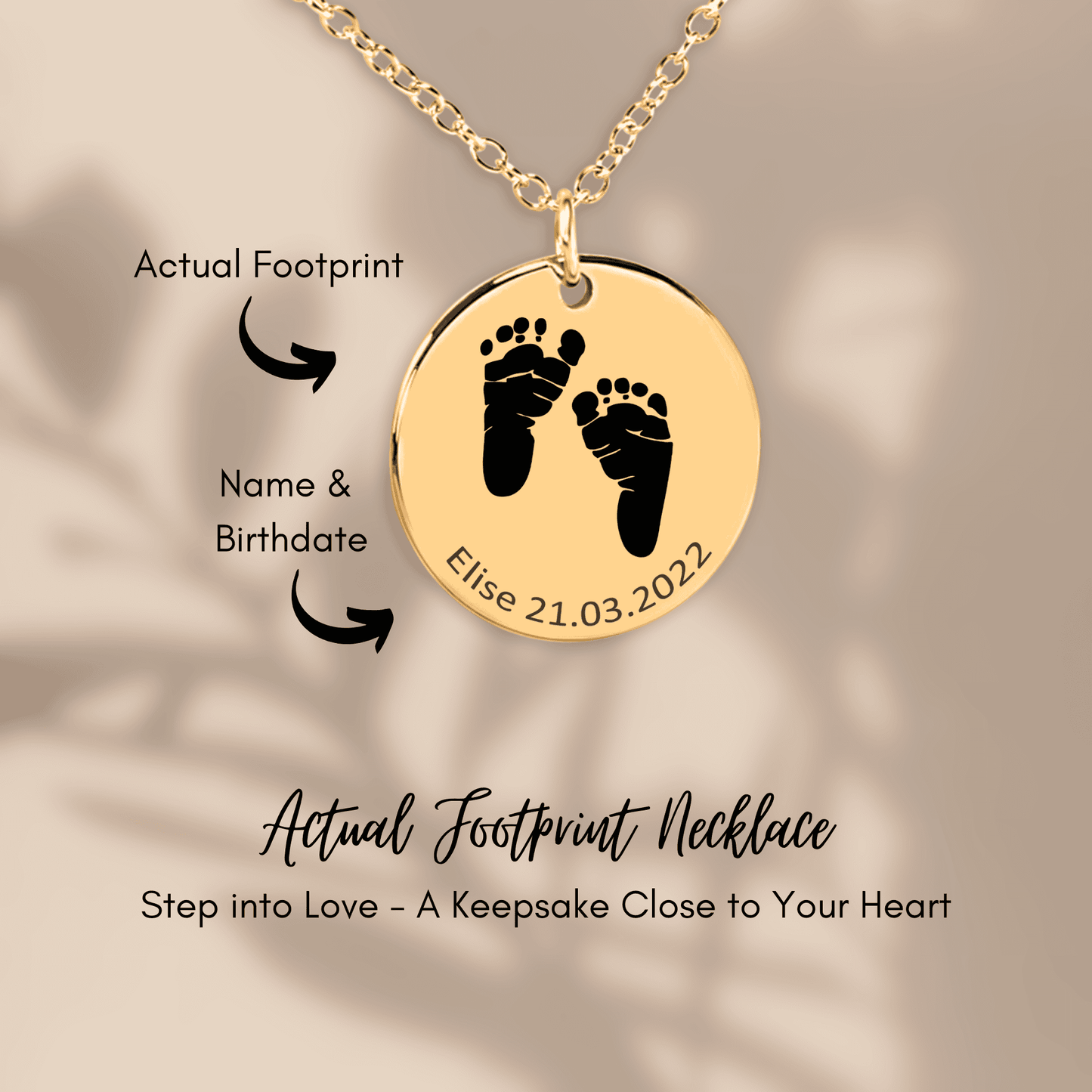 Actual Feet Print Necklace