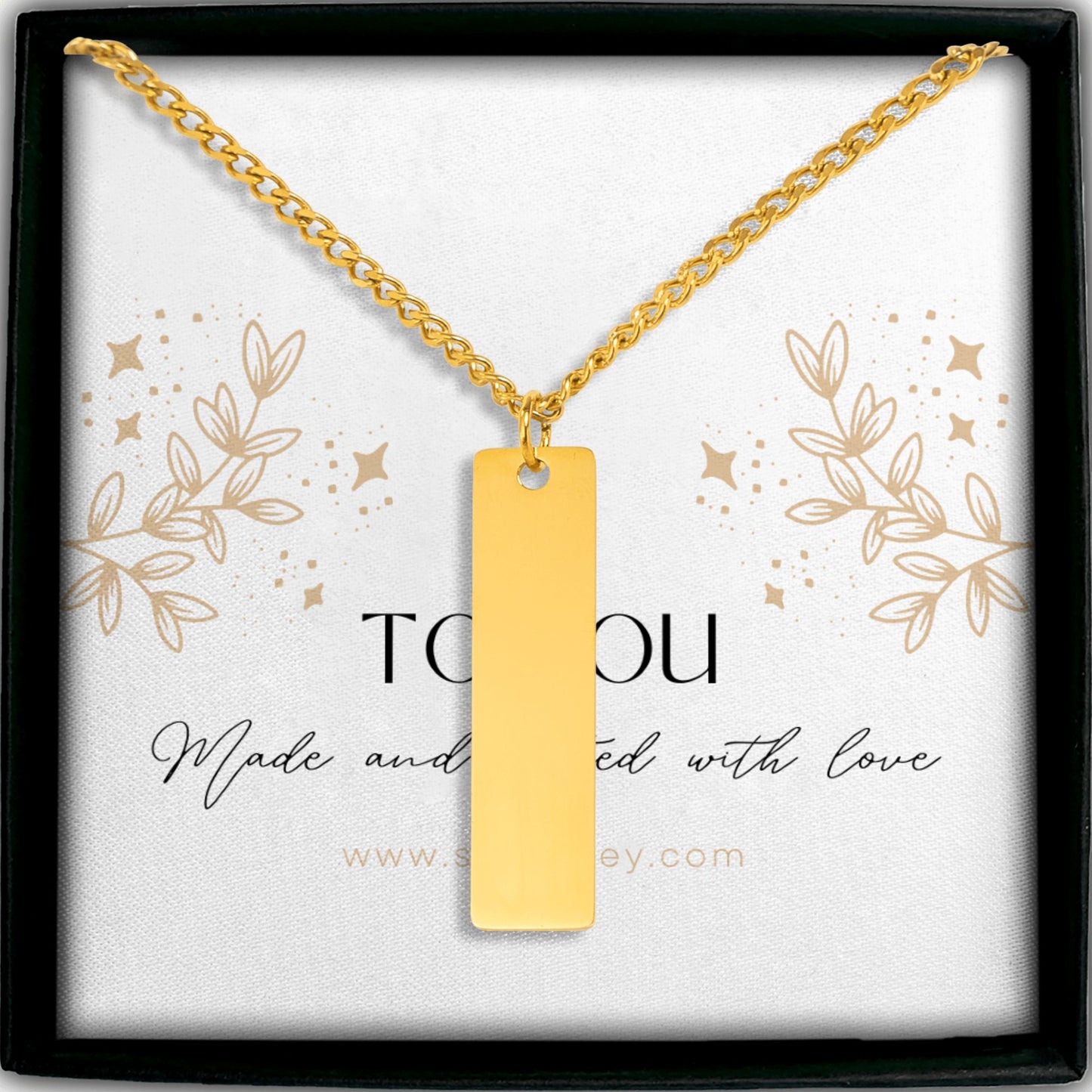 Cuban Vertical Bar Necklace - Custom Design