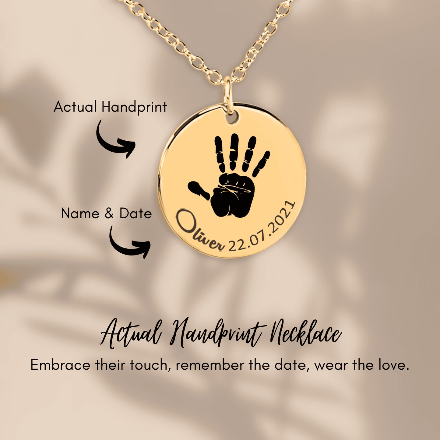 Actual Hand Print Necklace