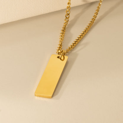 Cuban Vertical Bar Necklace - Custom Design