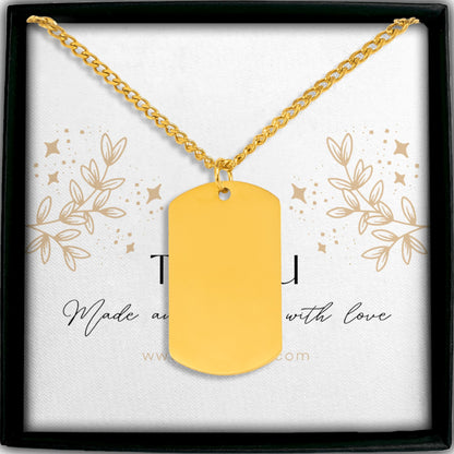 Cuban Tag Necklace - Custom Design