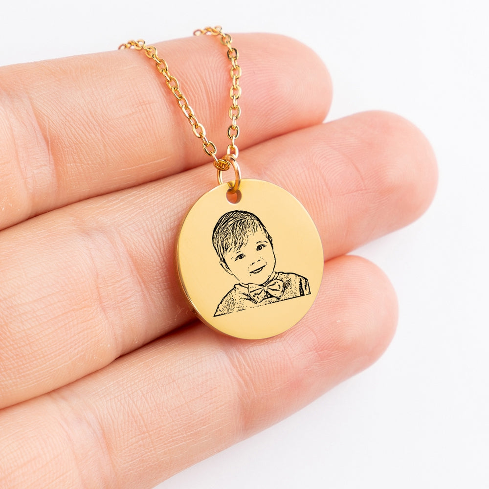 Baby Portrait Necklace - SchilGrey Vault OwnPrint Jewelry Baby Portrait Necklace Custom Jewelry, Personalized Jewelry