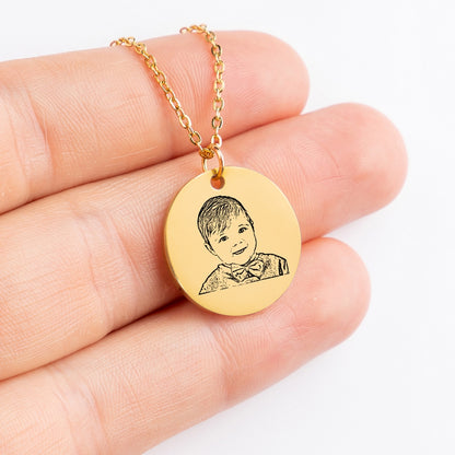 Baby Portrait Necklace - SchilGrey Vault OwnPrint Jewelry Baby Portrait Necklace Custom Jewelry, Personalized Jewelry