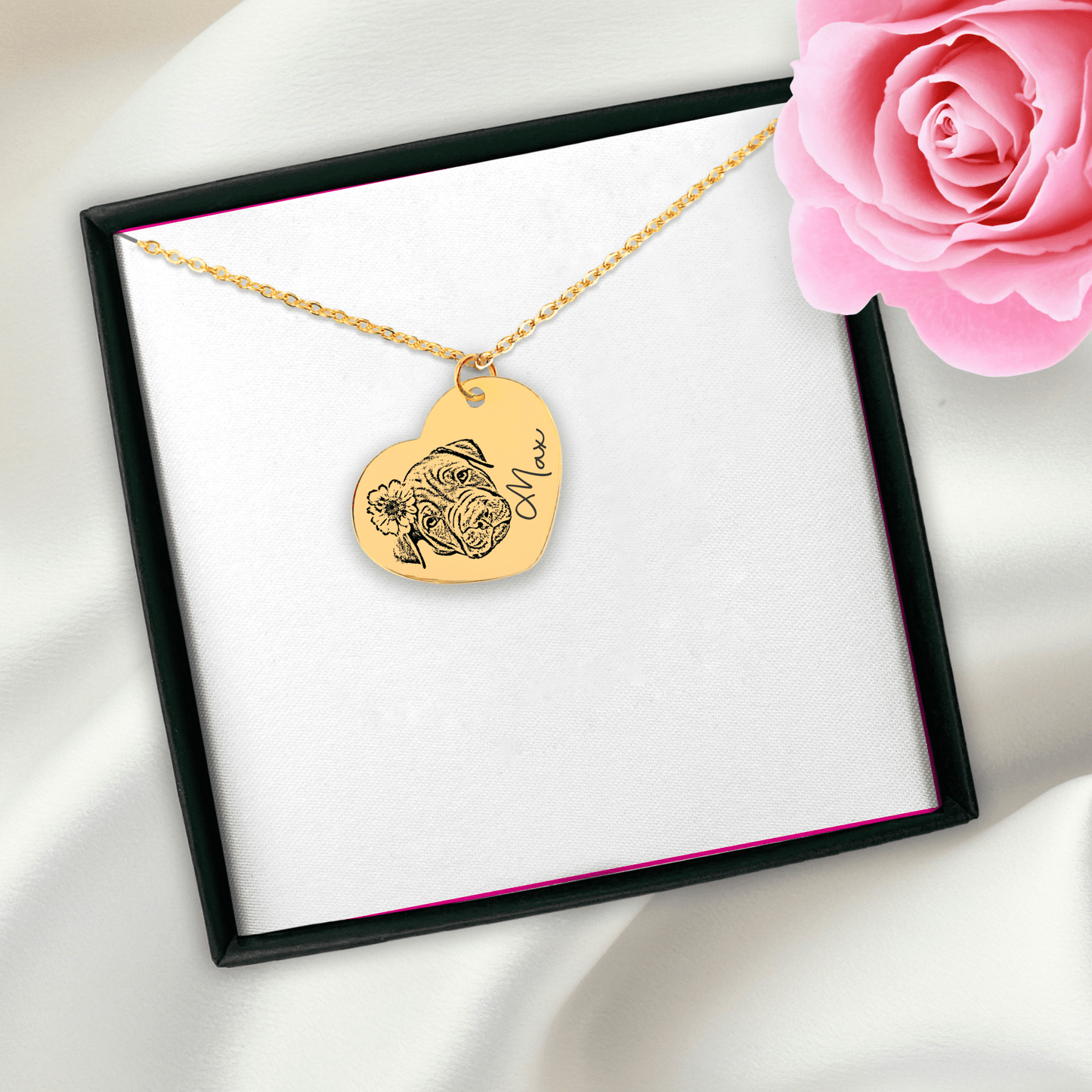 Pet Portrait Heart Necklace - SchilGrey Vault OwnPrint Jewelry Pet Portrait Heart Necklace Custom Jewelry, Personalized Jewelry