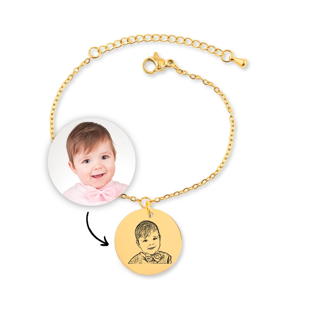 Baby Portrait Bracelet - SchilGrey Vault OwnPrint Jewelry Baby Portrait Bracelet Custom Jewelry, Personalized Jewelry