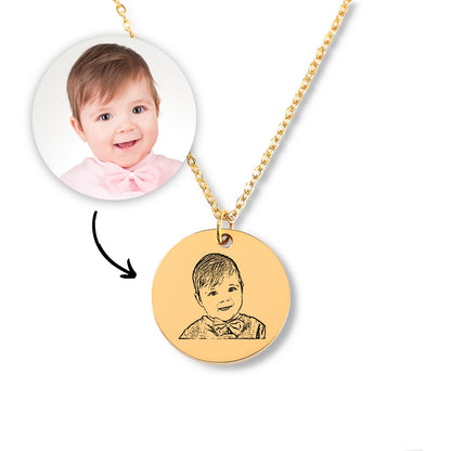 Baby Portrait Necklace - SchilGrey Vault OwnPrint Jewelry Baby Portrait Necklace Custom Jewelry, Personalized Jewelry