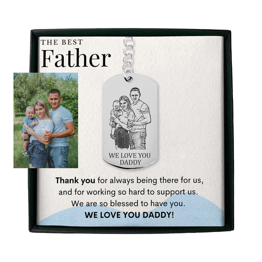 Family Portrait Tag Keychain - SchilGrey Vault OwnPrint Niches Family Portrait Tag Keychain Custom Jewelry, Personalized Jewelry