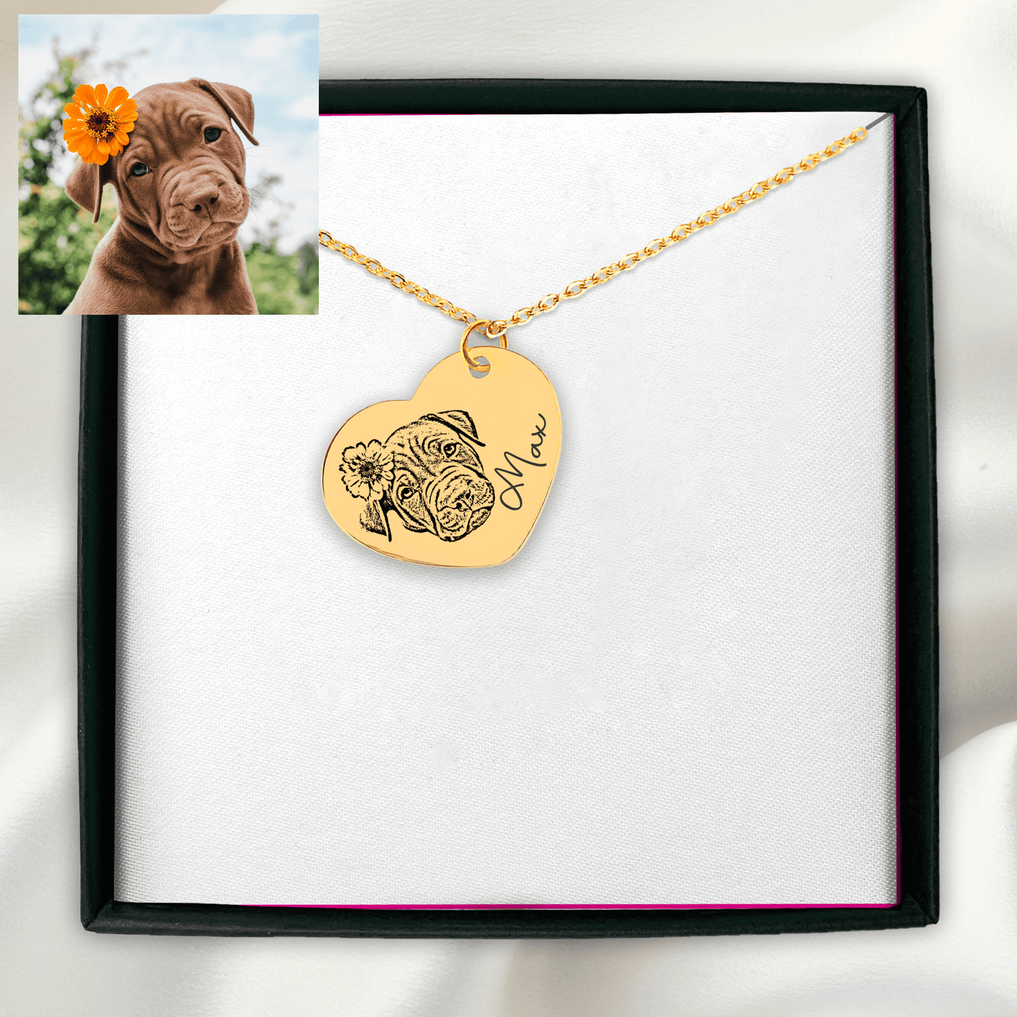 Pet Portrait Heart Necklace - SchilGrey Vault OwnPrint Jewelry Pet Portrait Heart Necklace Custom Jewelry, Personalized Jewelry